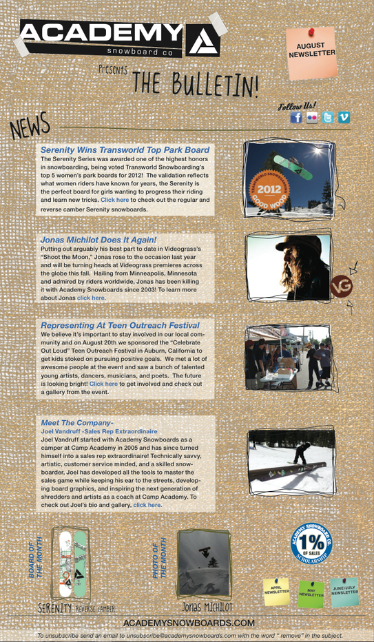 Academy August Newsletter