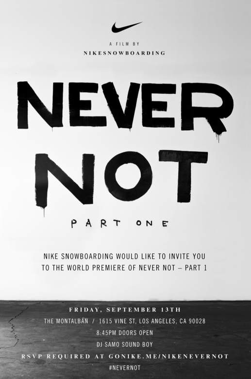 NIKE  NEVER NOT PREMIERE!!